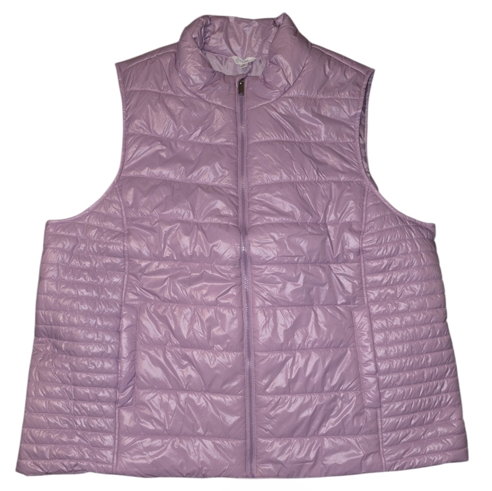 Time and Tru Women and Women's Plus Puffer Vest Size 2X  20w- 22w Dusty Orchid